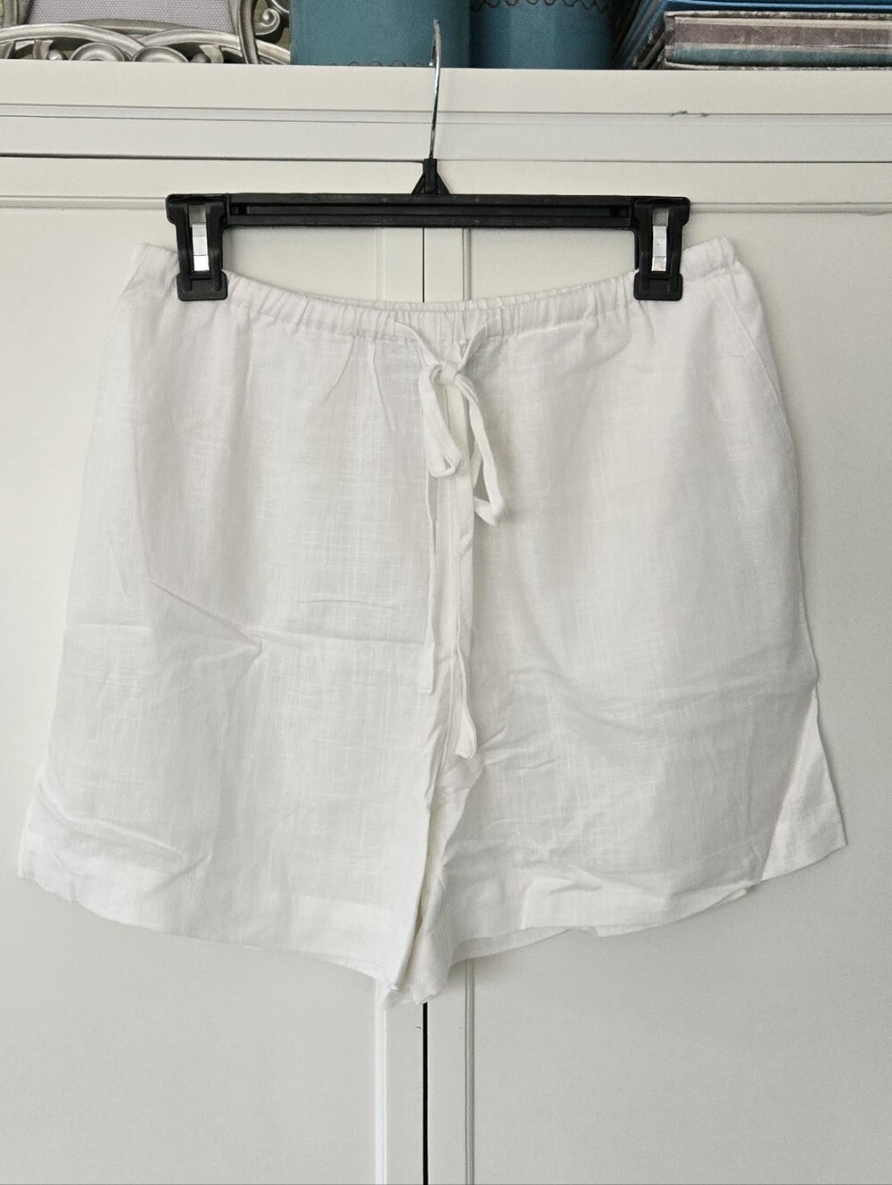 NWT ASOS White Linen Blend Drawstring Shorts